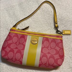 Coach Pink and Yellow Signature Mini